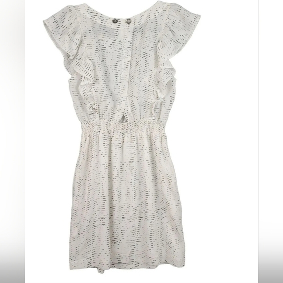 BCBG White Dress With Dash Print And Peekaboo Back Detail Size XS - Picture 5 of 14